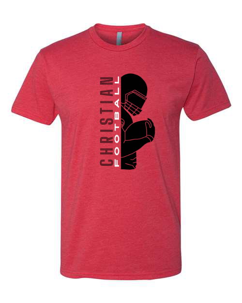 Vertical Christian Football Next Level Red Tee