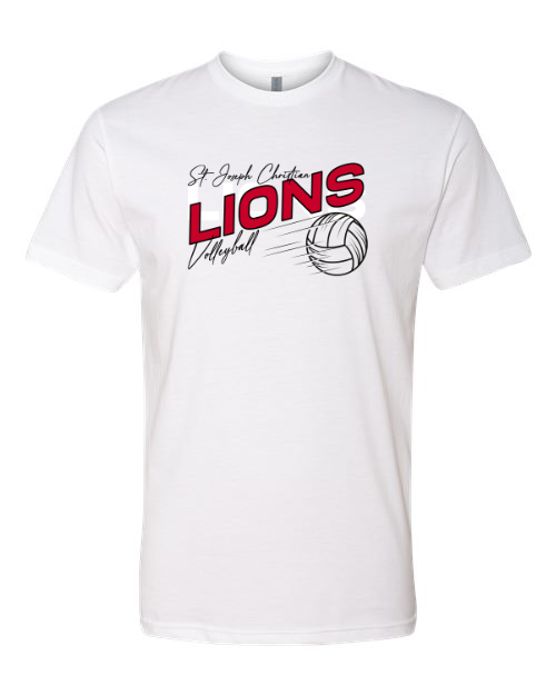 Red & White Christian Volleyball White Next Level Tee