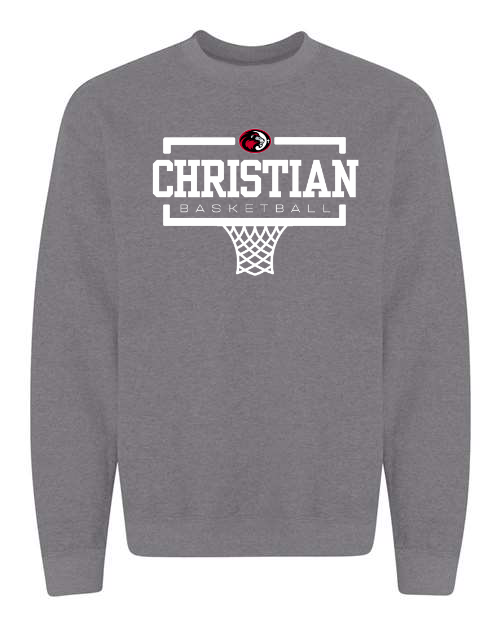 White Christian Basketball Heather Graphite Sweatshirt/Hoodie Option