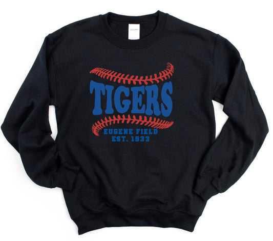 Tigers Stitching Black Sweatshirt/Hoodie Option