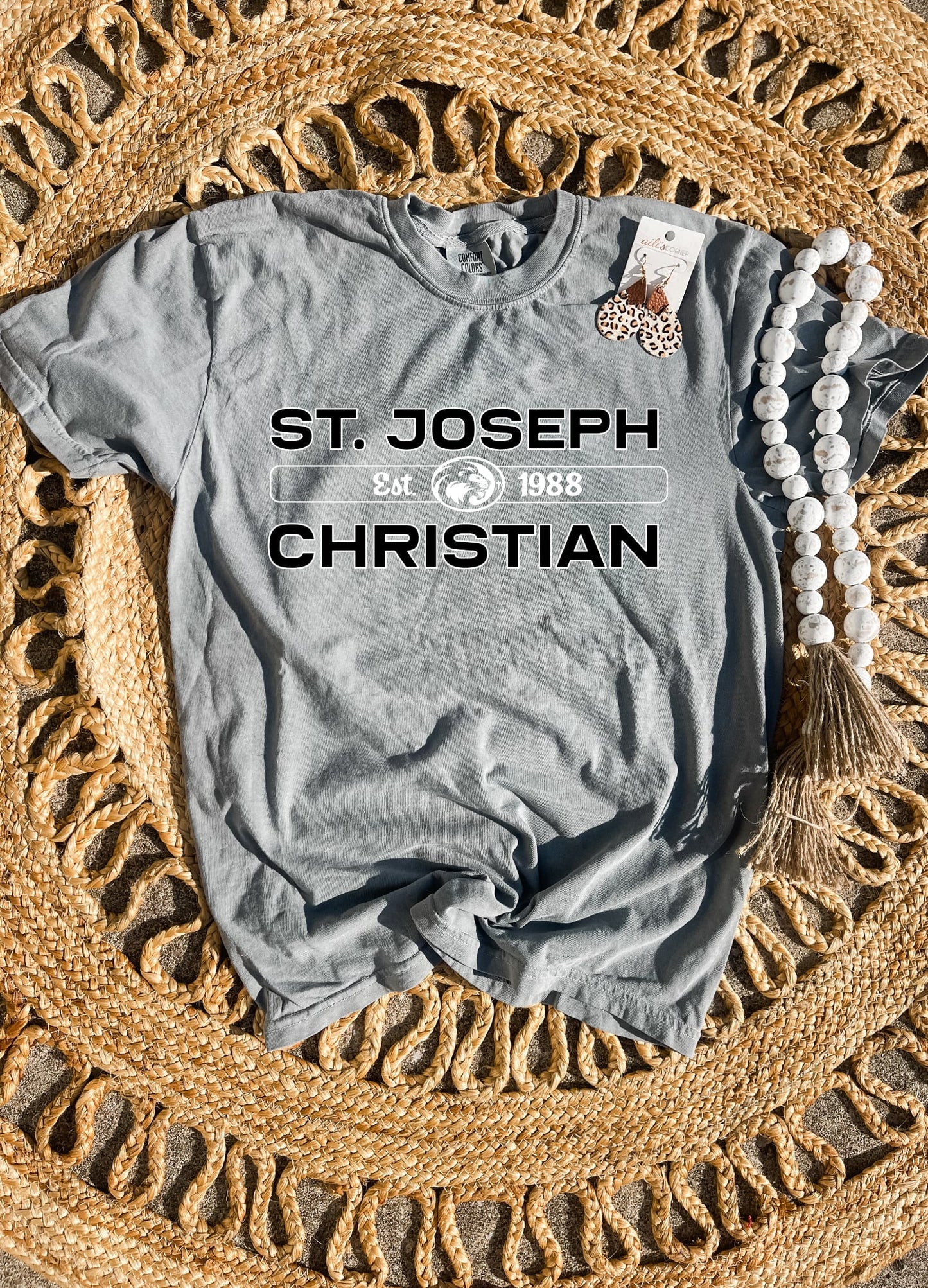 Black & White SJCS Est 1988 Grey Comfort Colors Tee