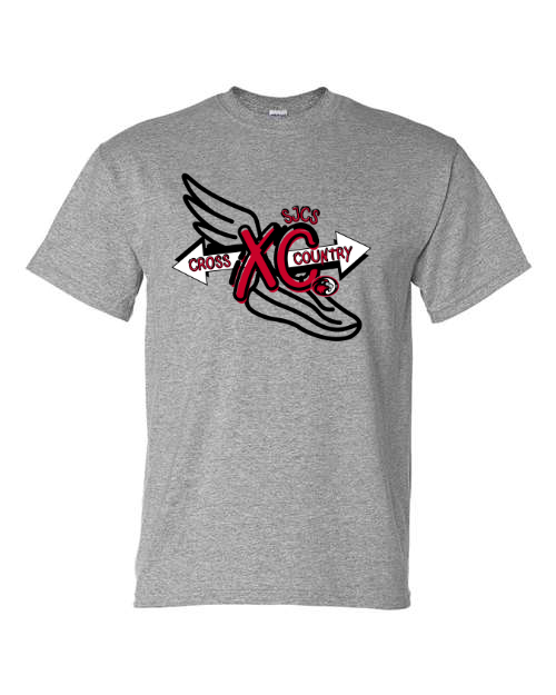 SJCS Cross Country Design Sports Grey Short Sleeve & Long Sleeve Option