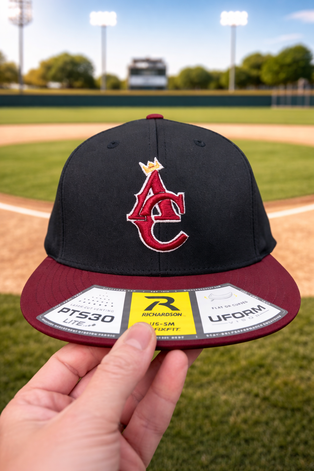 Embroidered Puff AC Kings Black Hat