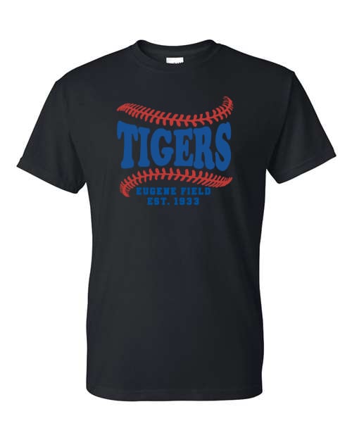 Tigers Stitching Black Short Sleeve & Long Sleeve Option