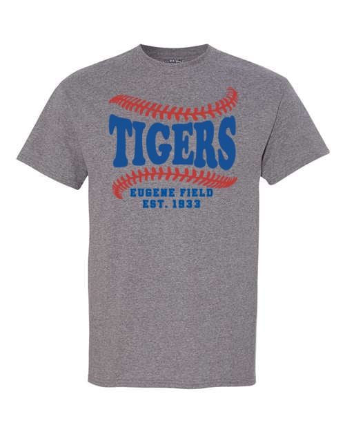 Tigers Stitching Heather Graphite Short Sleeve & Long Sleeve Option