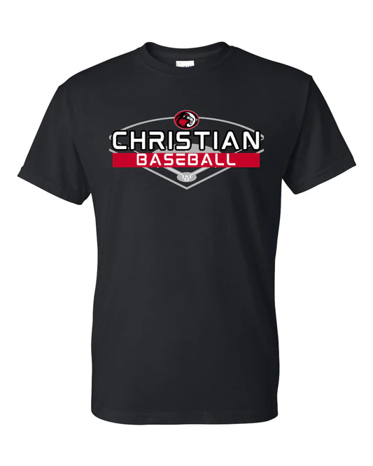 Christian Baseball Black Tee