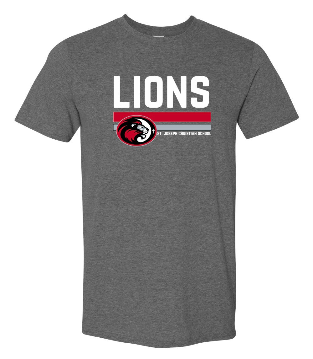 Horizontal Lions Dark Heather Grey