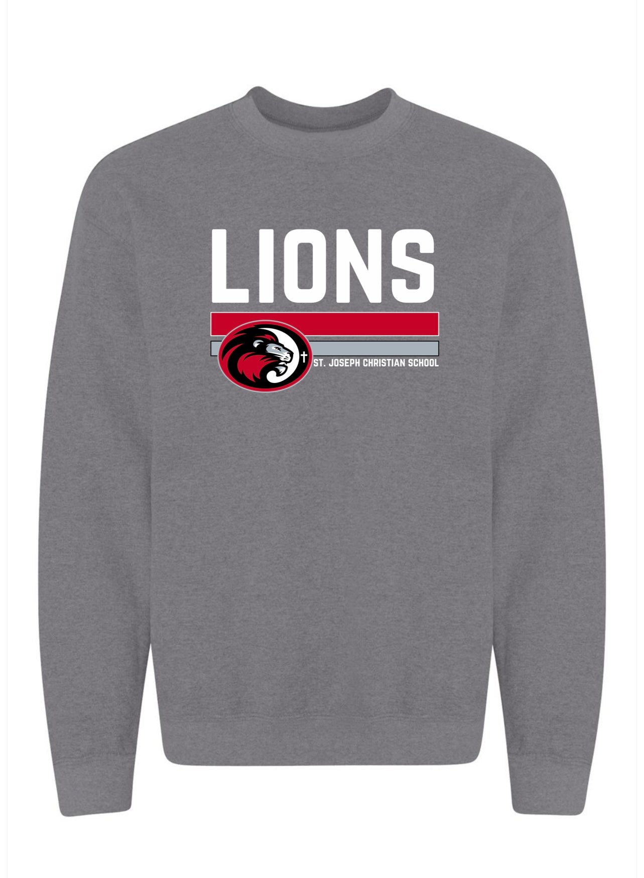Horizontal Lions Heather Graphite Sweatshirt/Hoodie Option