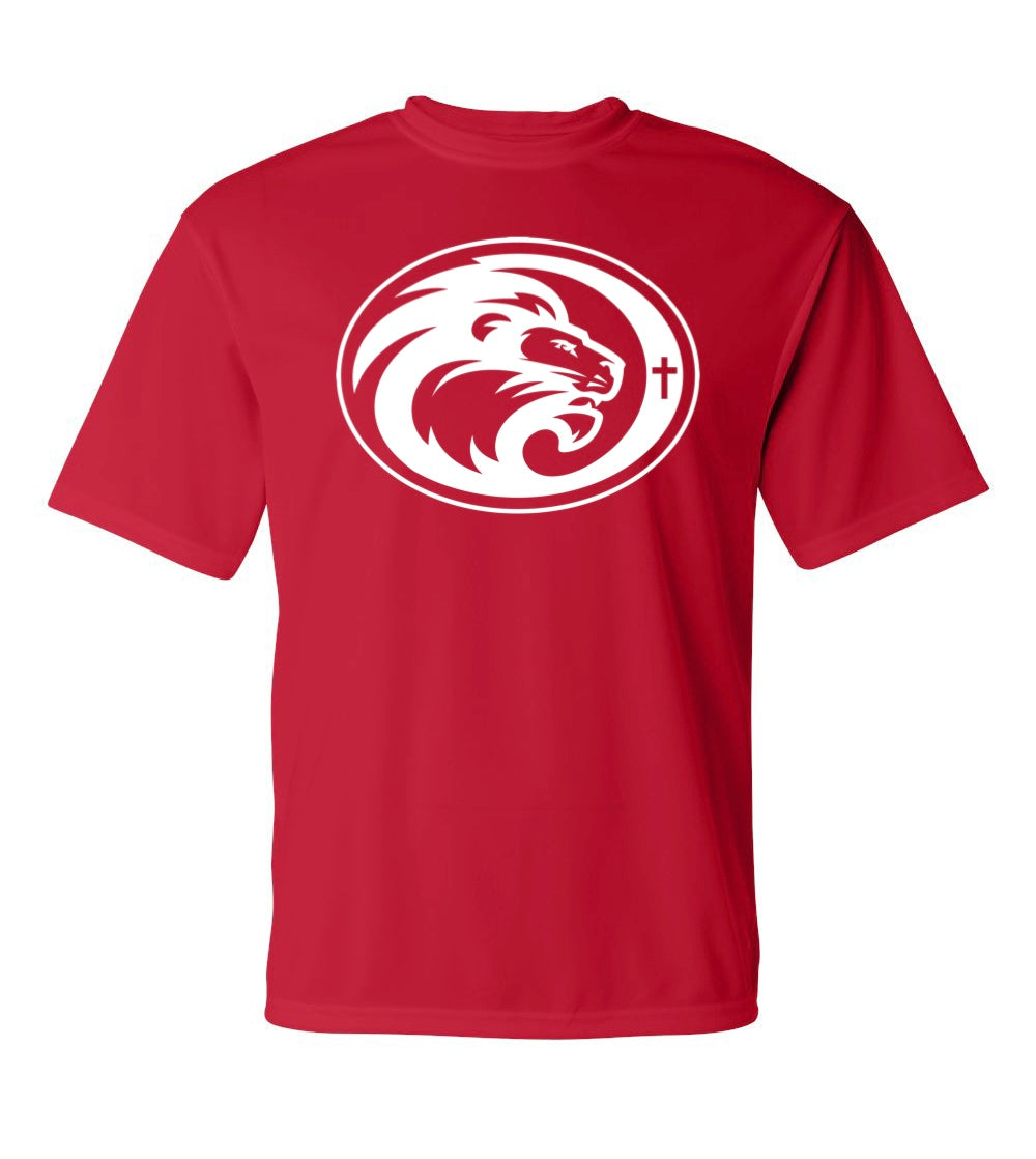 White Lions Oval Red Performance Tee
