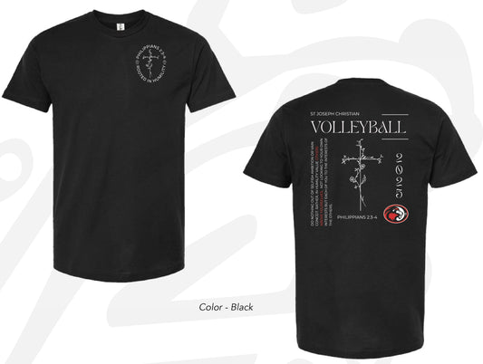 Front + Back Rooted In Humility Black Tee