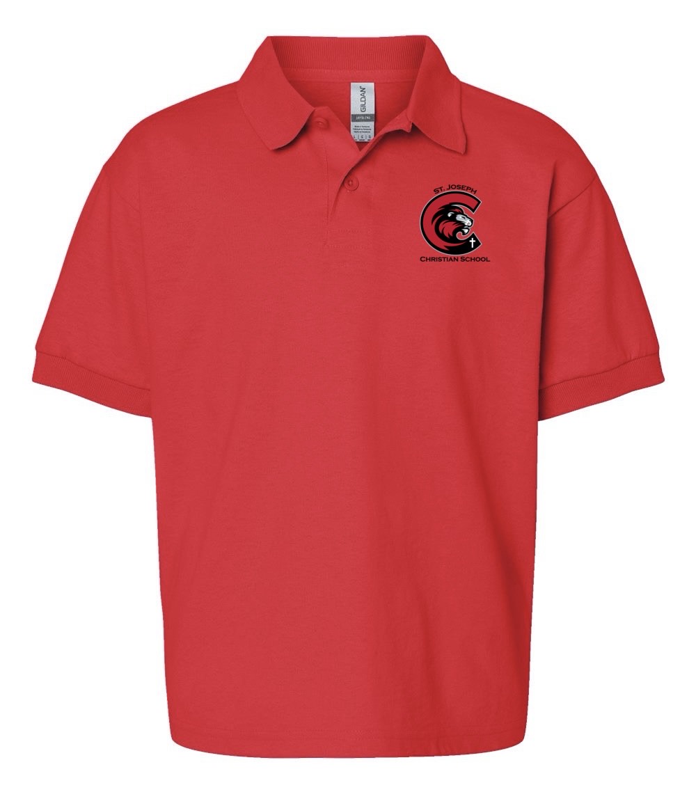 Red Adult Gildan Dryblend Polo