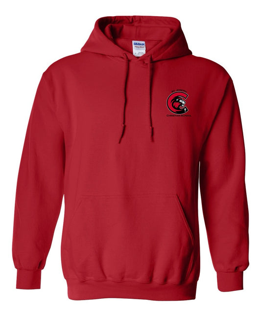 Adult SJCS Left Chest Logo Red Hoodie