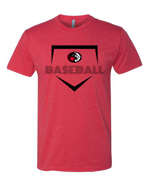 Multi Lined Baseball Diamond Red Next Level Tee