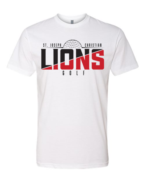 New SJCS Lions Golf Next Level White Tee