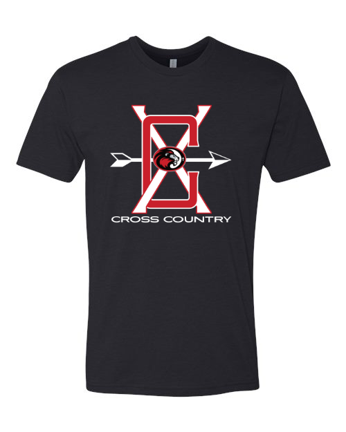 Red & White Cross Country Next Level Black Tee