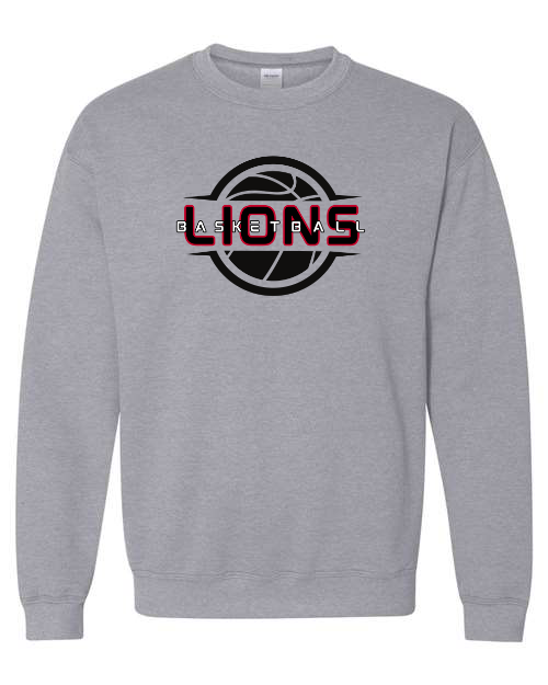 Lions Circle Basketball Sports Grey Sweatshirt/Hoodie Option