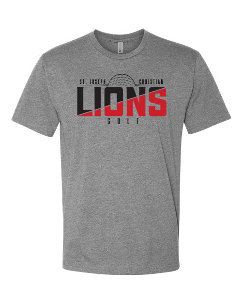 New SJCS Lions Golf Sports Grey Next Level Tee