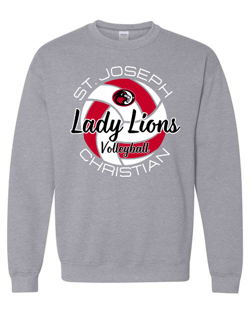 Lady Lions Volleyball Sports Grey Sweatshirt/Hoodie Option