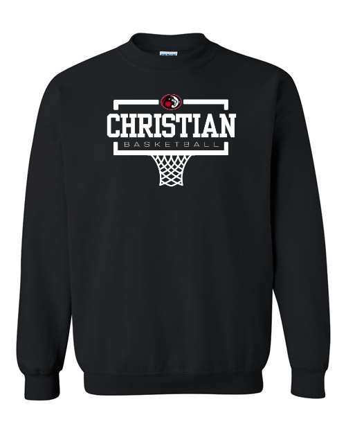 White Christian Basketball Black Sweatshirt/Hoodie Option