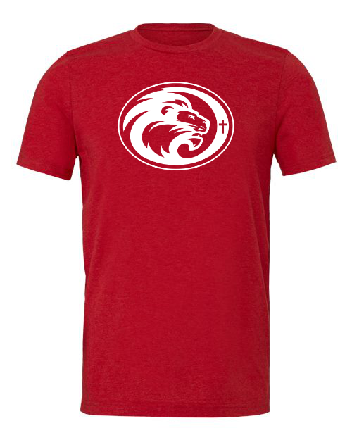 White Lions Ovals Heather Red Bella Canvas Tee